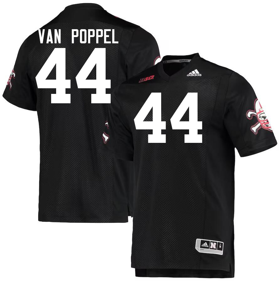 Men #44 Riley Van Poppel Nebraska Cornhuskers College Football Jerseys Stitched Sale-Black